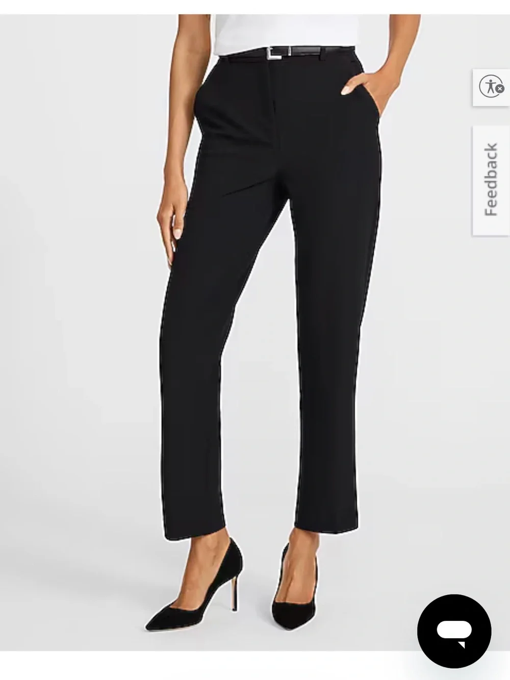 Express Black Editor Straight-Leg Women's Pants Sz 8R - Picture 2 of 13